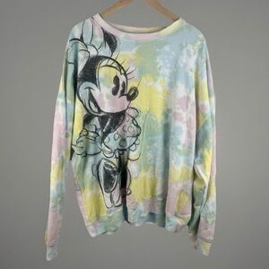 Disney Pastel Tie-Dye Minnie Mouse Crewneck Sweater
